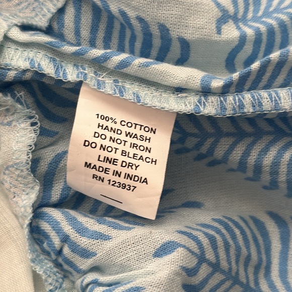 Debbie Katz Sana blue and white boho resort wear mini dress - Picture 6 of 15